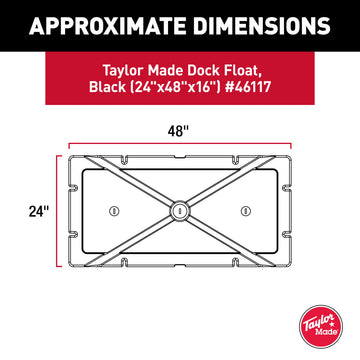 Taylor Made Dock Float (24" x 48" x 12"), Approx. Buoyancy 450 lb #46116