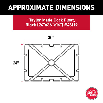 Taylor Made Dock Float (24" x 36" x 16"), Approx. Buoyancy 450 lb #46119