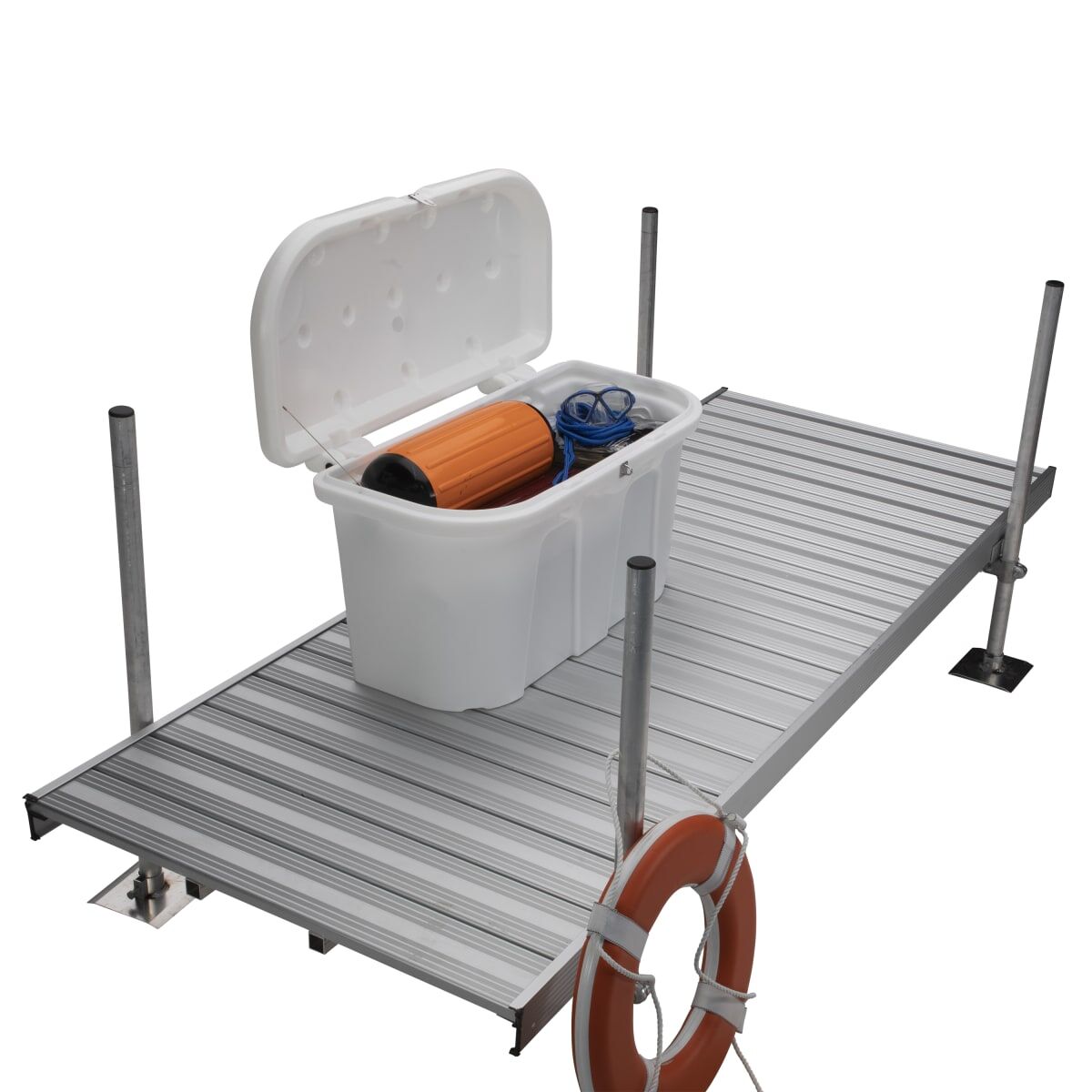 Taylor Made Stow N’ Go Polyethylene Dock & Patio Storage Box, White (43"L x 21"W x 26"H) #123650