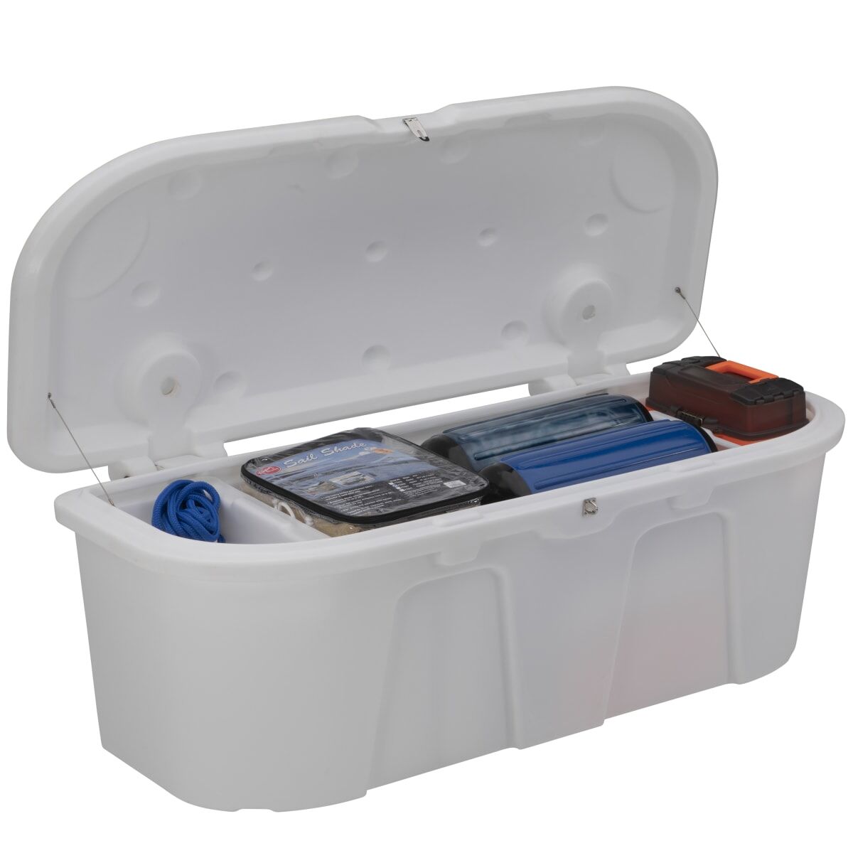 Taylor Made Stow N’ Go Polyethylene Dock & Patio Storage Box, White (67.75"L x 27.75"W x 26"H) #123750