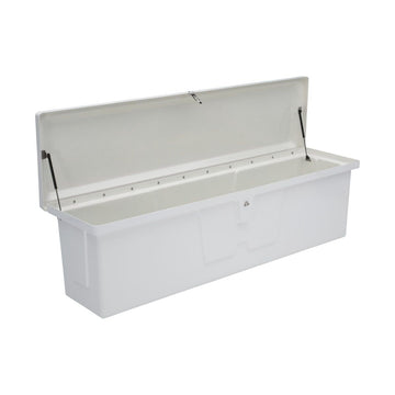 Coffre de rangement de quai en fibre de verre Taylor Made Stow N’ Go Standard, grand (24"H x 85"W x 22"P), blanc #83551