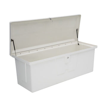 Boîte de ponton en fibre de verre profonde Taylor Made Stow N’ Go, moyenne (H 68,6 cm x L 182,9 cm x P 66 cm), blanche #83554