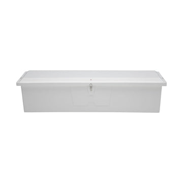 Boîte de rangement de quai en fibre de verre Taylor Made Stow N’ Go Fisherman, Très grande (24"H x 95"W x 22"P), Blanc #83560
