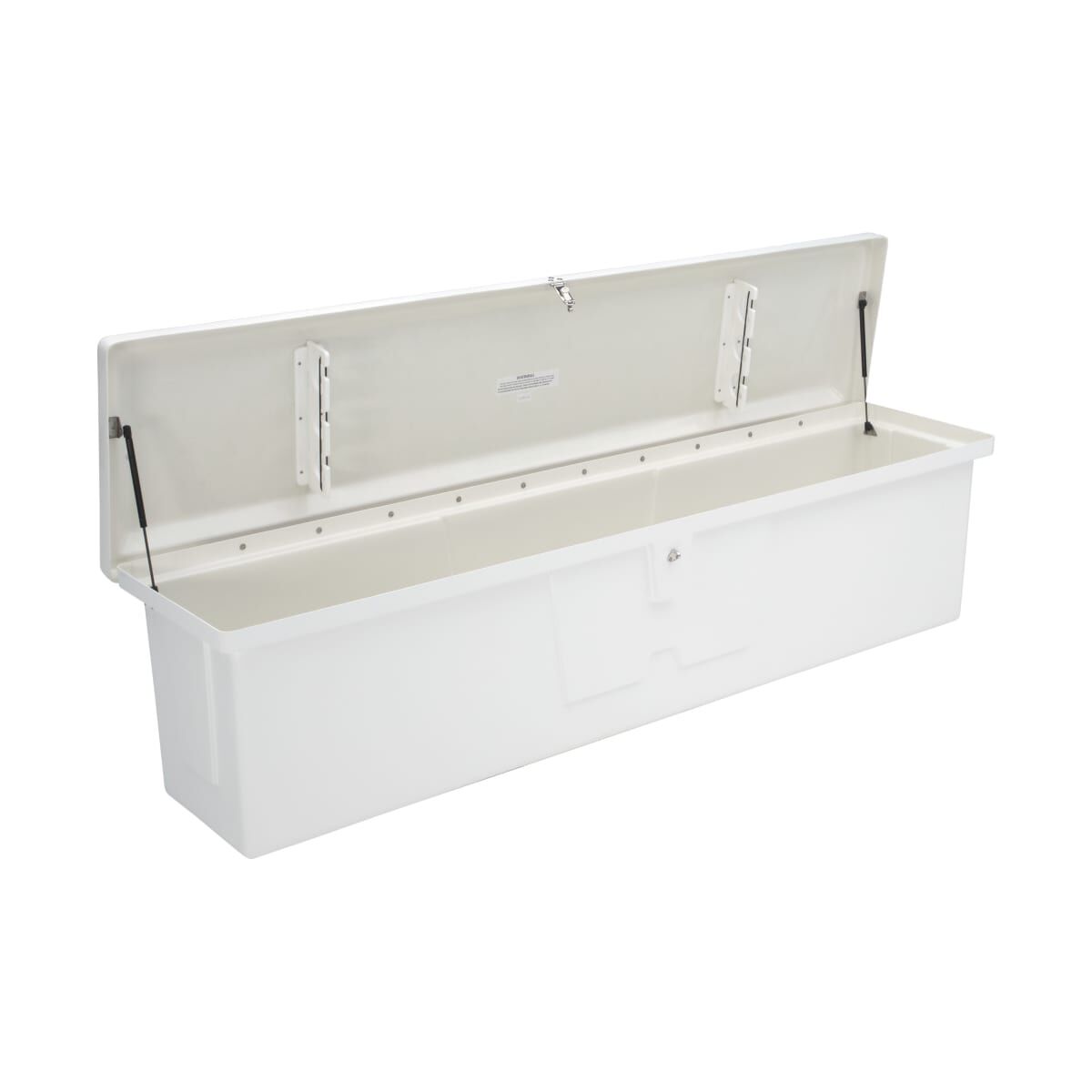 Boîte de rangement de quai en fibre de verre Taylor Made Stow N’ Go Fisherman, Très grande (24"H x 95"W x 22"P), Blanc #83560